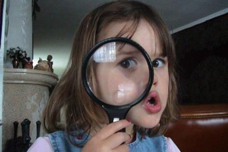magnifying glass little girl