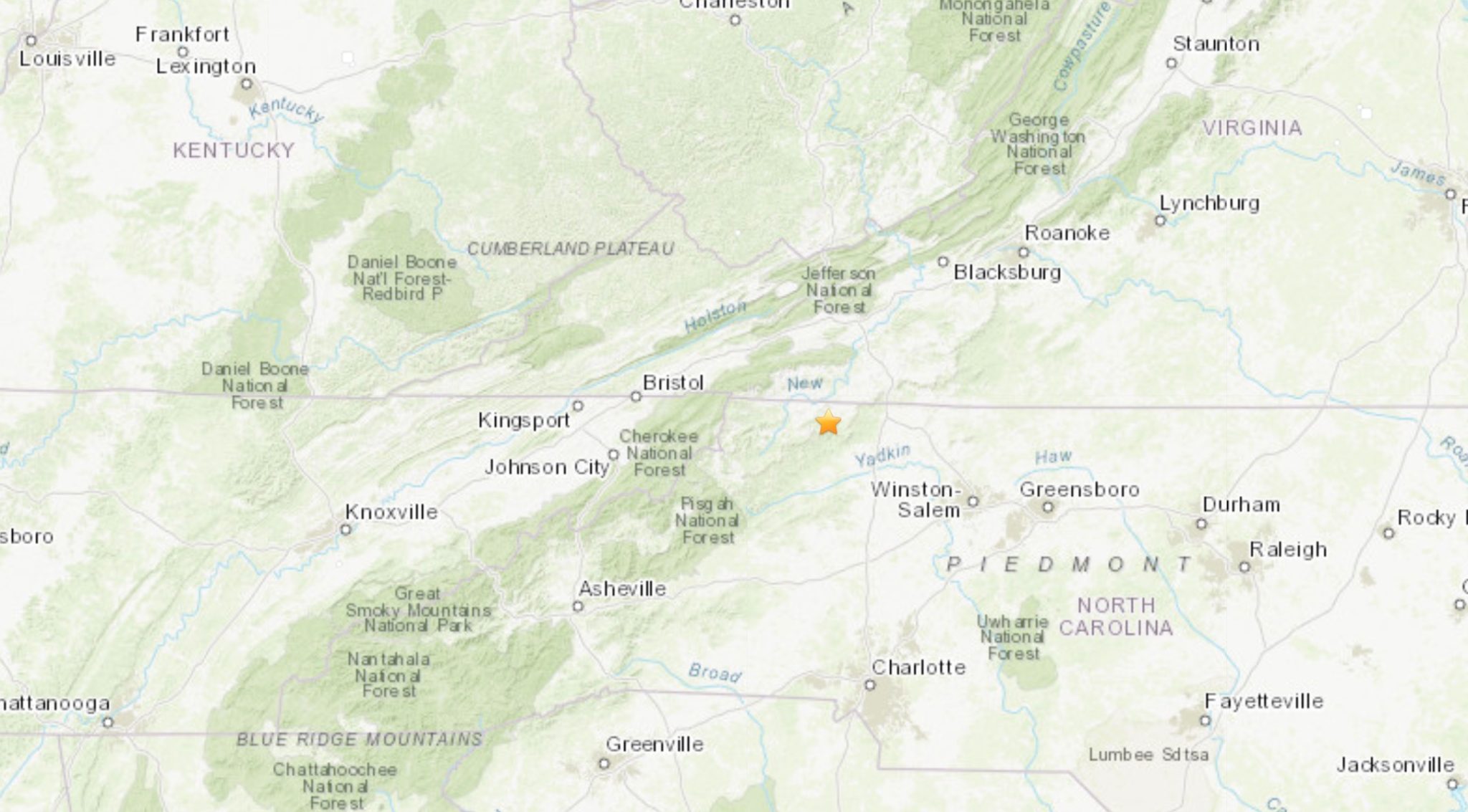 2.2 earthquake in Virginia-N.C. border