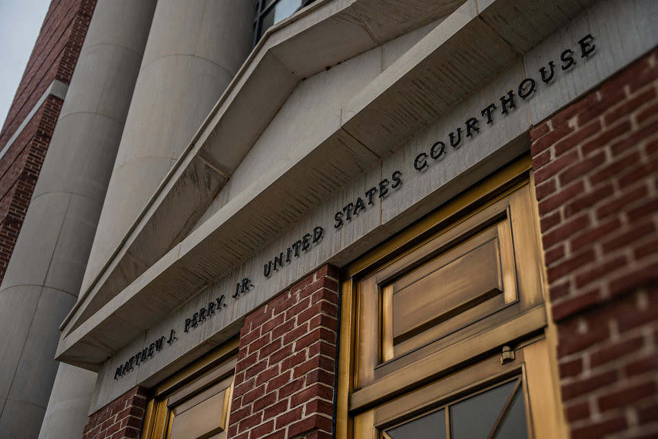 Matthew J. Perry, Jr. Courthouse. Courtroom. United States Attorney District of South Carolina. Federal government office. Columbia, South Carolina. The United States Department of Justice. Andrew Fancher.