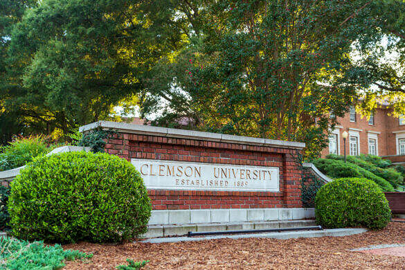 Clemson, SC - September 17, 2021: Clemson University sign