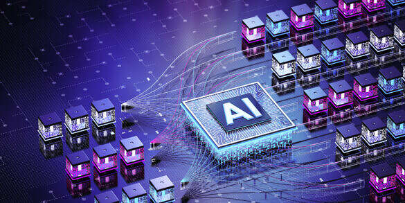 Neural network concepts. 3D render