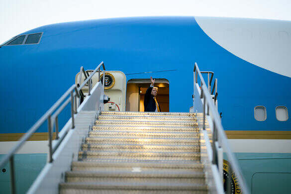 President Donald J. Trump boards Air Force One at Ankara Esenboga International Airport in Ankara, Turkey on Wednesday, July 8, 2026, en route Joint Base Andrews, Maryland. (Official White House Photo by Daniel Torok)