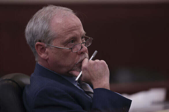 Prosecutor Creighton Waters listens on Friday, Aug. 14, 2026 at a status hearing at the Marc H. Westbrook Judicial Center in Lexington, South Carolina. Alex Murdaugh will be retried in the June 7, 2021, shooting deaths of his wife and son, after his original conviction was overturned due to jury tampering.